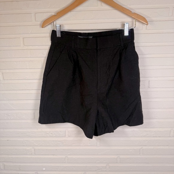 Zara Black High Waist Cotton Blend Shorts, Women’s Size Medium - Picture 1 of 6